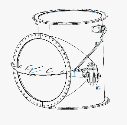 GDFM-D Gas damper valve flanged medium temp diverter